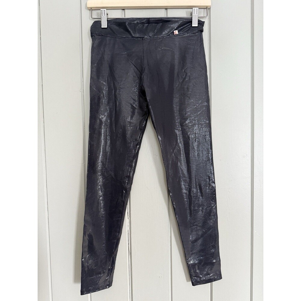 Shakti Activewear Cropped Leggings M Medium Gray Sparkle Snakeskin Shiny